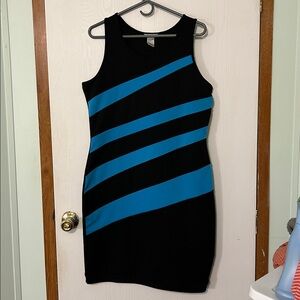 Last Exit Black Dress with Blue Stripes Size 2X